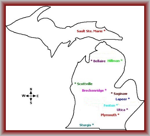 Michigan Map with Club Locations